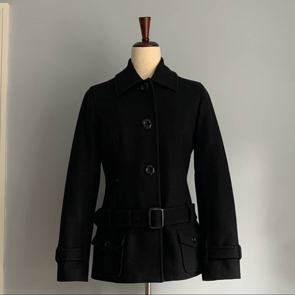dELiA*s Wool Blend Pea Coat with Buckle Belt